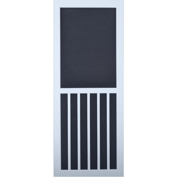 Snavely Kimberly Bay 36 In. W x 80 In. H x 1 In. Thick White Vinyl 5-Bar Screen Door