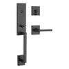Kwikset Vancouver Handleset with Halifax Lever - Deadbolt Keyed One Side - featuring SmartKey, Matte Black