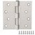 Design House Door Hinge in Satin Nickel, 4-Inch, Square Corner, 3-Pack