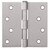 Design House Door Hinge in Satin Nickel, 4-Inch, Square Corner, 3-Pack