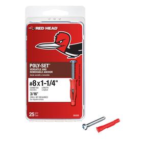 Red Head® Poly-Set® Plastic Anchors with Screws #8 x 1-1/4