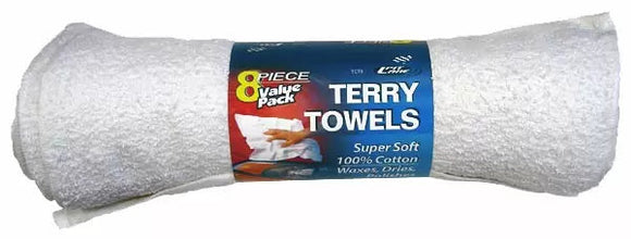 Howard Berger 8pk-100% Cotton Terry Cloth Towel 14” x 17”
