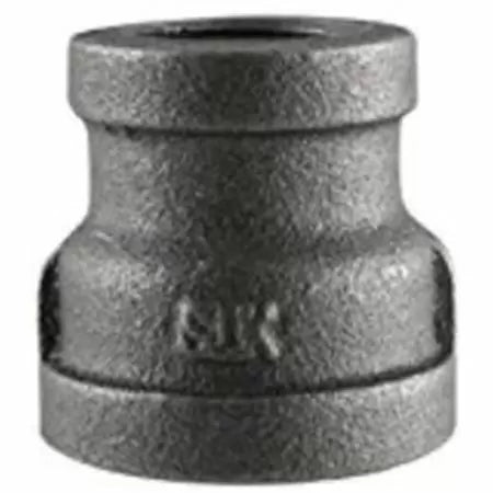 B & K Industries Black Reducing Coupling 150# Malleable Iron Threaded Fittings 1/2 x 1/4