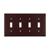 Cooper Wiring Devices  4 - Gang Standard Toggle Plate, Brown