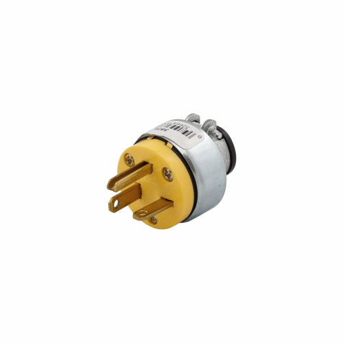 Eaton Cooper Wiring Straight Blade Plug 20A, 250V Yellow