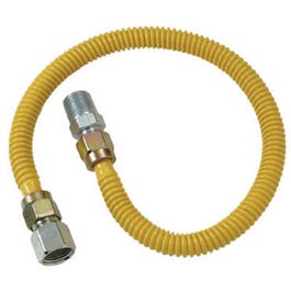 Gas Connector with Fitting, Stainless Steel, 3/8-In. I.D. x 1/2-In. O.D.