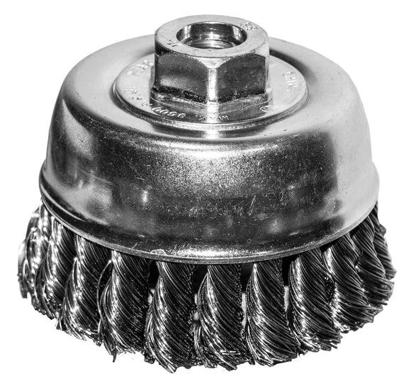 Century Drill & Tool Cup Brush Coarse Knot 4″ Size 5/8 X 11 Arbor Safe Rpm 10,000