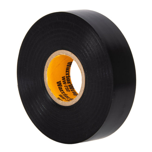 NSI Industries WW-732 WarriorWrap Premium 3/4 in. x 66 ft. 7 mil Vinyl Large Electrical Tape, Black