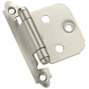 Amerock Satin Nickel Self-Closing Face Mount Overlay Hinge (2-Pack)