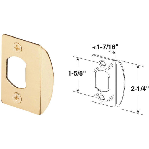 Defender Security Brass 1-3/4 In. Lip Strike Plate