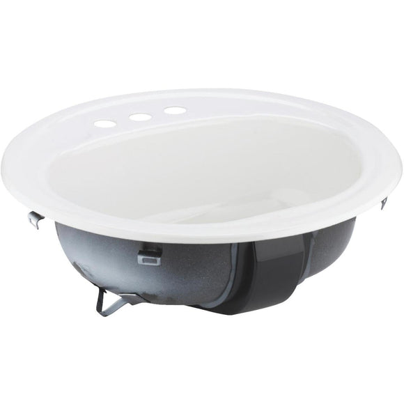 Briggs Anderson Round Drop-In Oval Bathroom Sink, White