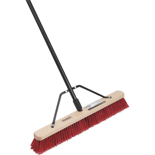 Harper 24 In. Red Bordered Indoor/Outdoor Block Push Broom with Steel Brace