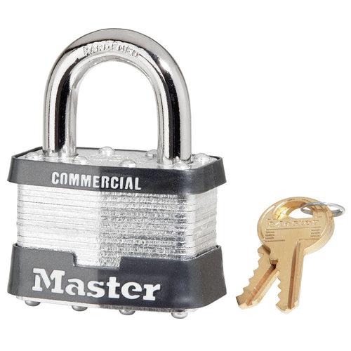 Master Lock Laminated Padlocks 2in (51mm) Wide Laminated Steel Pin Tumbler Padlock, Keyed Alike