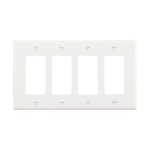 Cooper Wiring Devices 4-gang Decorator/GFCI Wall Plate With White Finish