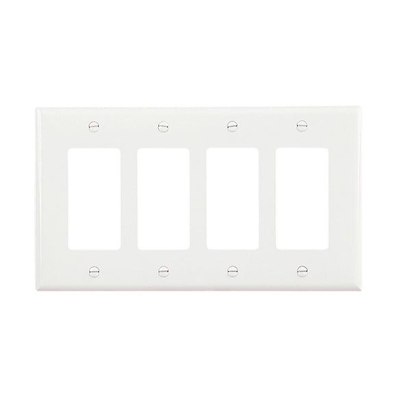 Cooper Wiring Devices 4-gang Decorator/GFCI Wall Plate With White Finish