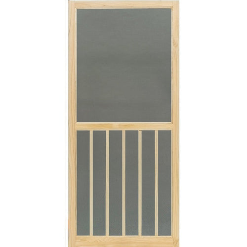 Snavely Screen Door Wood 5-Bar Stainable 32 in W x 80 in H x 1-1/8 in T Nat