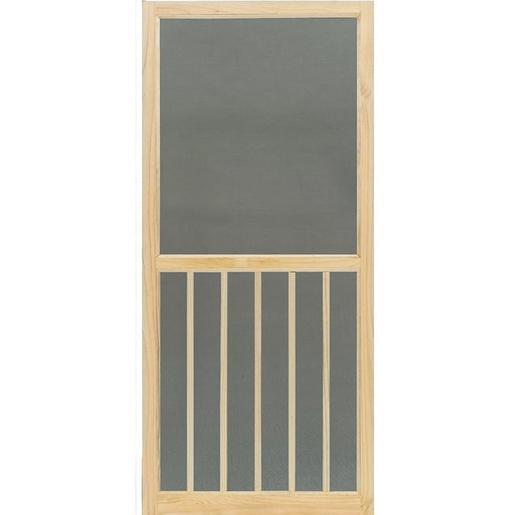 Snavely Screen Door Wood 5-Bar Stainable 36 in W x 80 in H x 1-1/8 in T Black