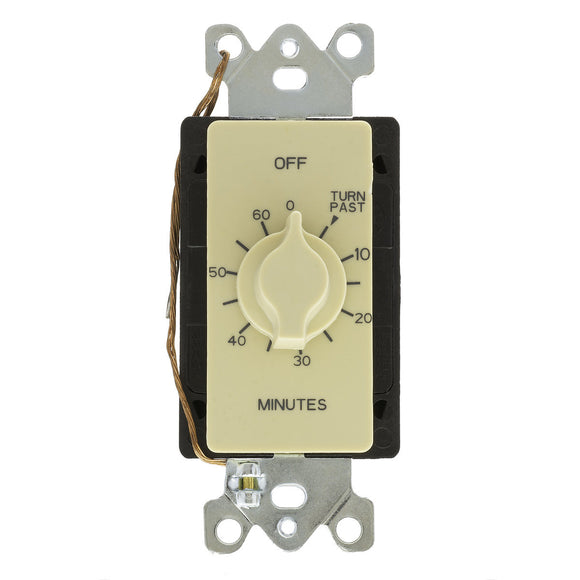 NSI Industries 60 Minute In-Wall Twist Timer, Ivory Faceplate