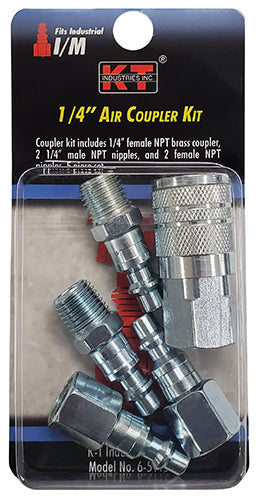 K-T Industries Industrial 5 Pc 1/4'' Coupler Kit